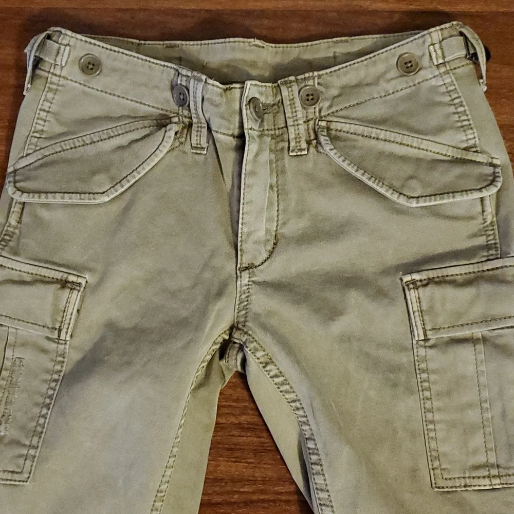 BCBG Max Azria Vintage Army Style Fatigue Wash Women's Pants - Size 26 - Picture 2 of 14